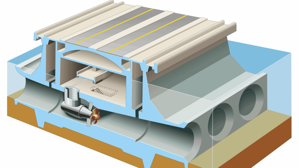 Impianto idroelettrico rendering